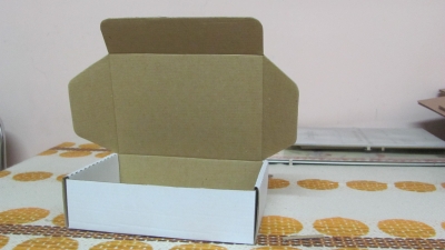 Pudełko tekturowe, kartonik w systemie samo - składalnym wykonany z mikrofali jednostronnie białej